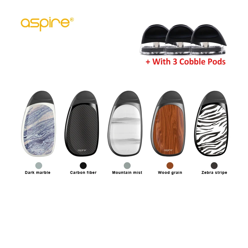 

Electronic Cigarettes Vape Kit Aspire Cobble Pod Vape 1.8ml Capacity Built-in 700mAH Battery 1.4ohm E-sigs Vape