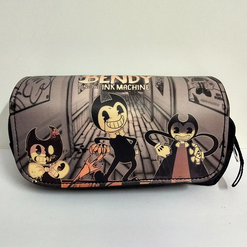 Kawaii مقلمة لطيف الكرتون Bendy Pencilcase حامل قلم حقيبة للطلاب مزدوجة سستة سعة كبيرة جلدية التجميل أكياس