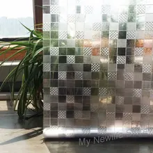 3D мозаика квадратное матовое стекло самоклеящаяся пленка для окон Балкон Ванная комната статические конфиденциальности декоративная плёнка ПВХ домашний Декор 45/60/90*200 см