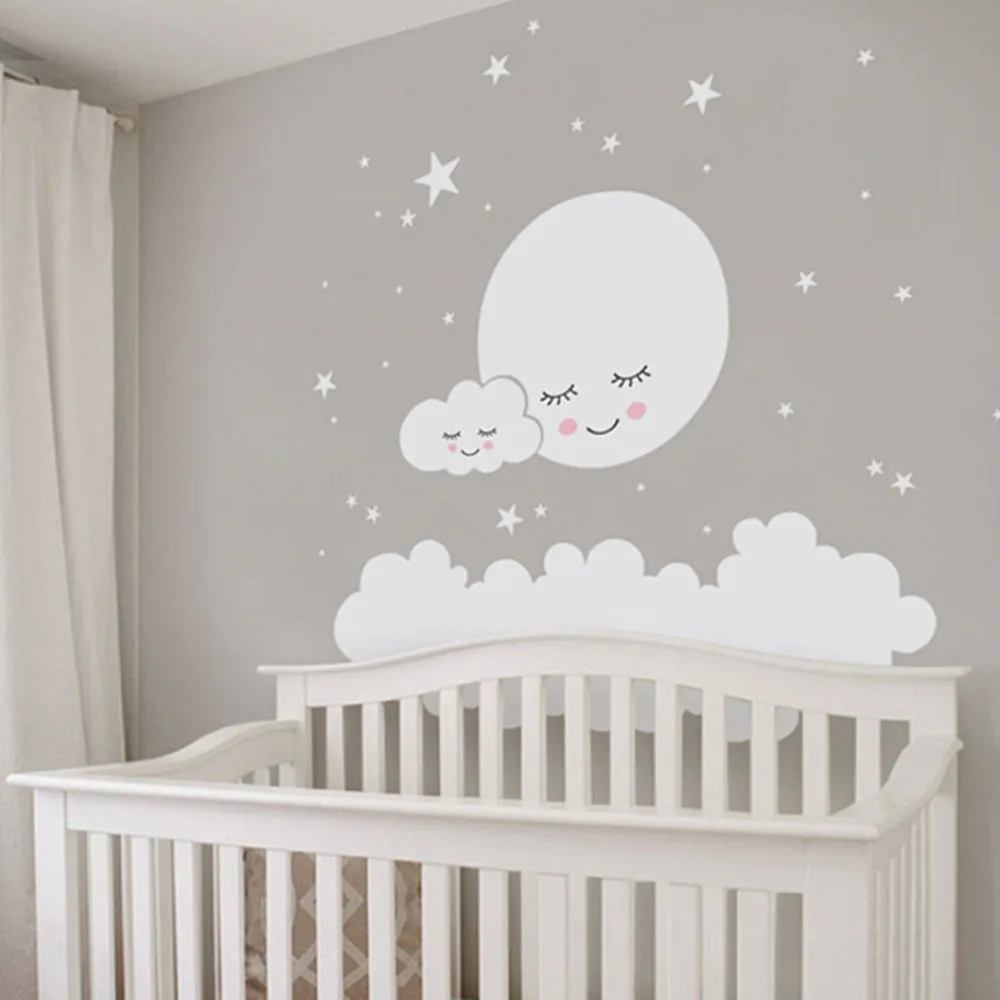 cloud moon and stars nursery