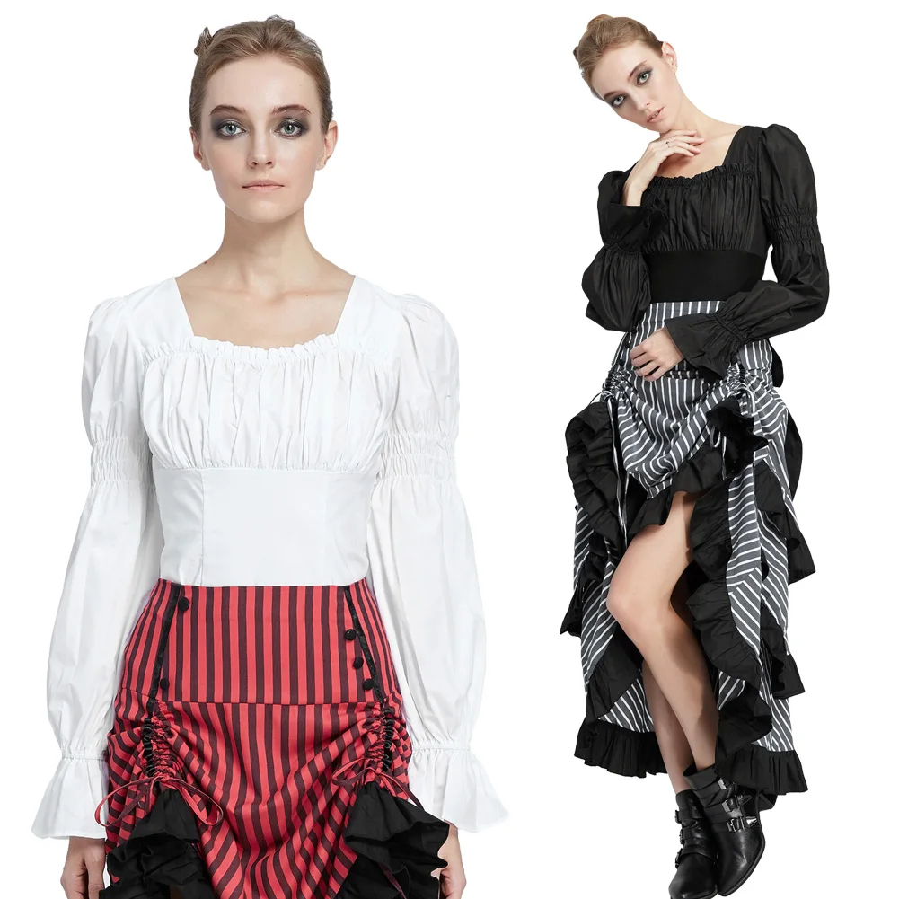 Womens Lacing Tops Short Lace Sleeves Square Neck Renaissance