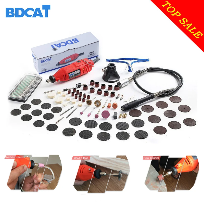 

BDCAT 180W Electric Dremel Mini Drill polishing machine Variable Speed Rotary Tool with 140pcs Power Tools accessories