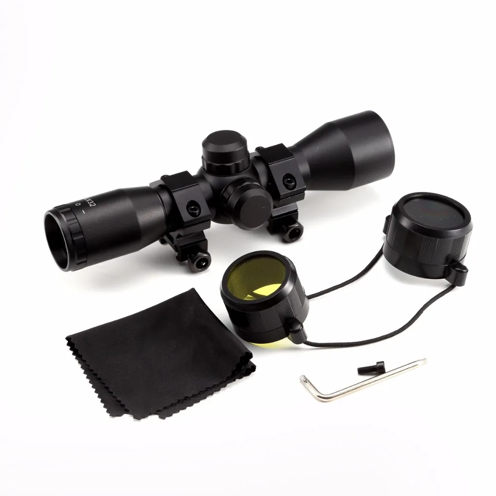 

4X32 Optical Riflescope Compact Scope Rangefinder Reticle Hunting Riflescopes With Adjustable Rail Mounts