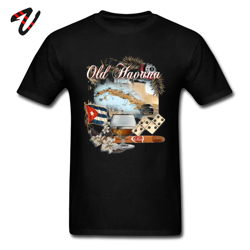 old havanna Personalized Short Sleeve Tops Shirts Father Day O-Neck All Cotton Men T Shirts Personalized Tee Shirts Funky old havanna 21236 black
