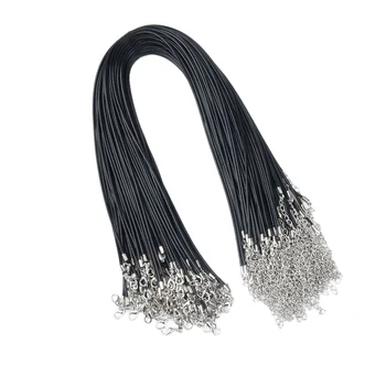 

Chanfar 20pcs 2mm Black Wax Cord Chain Rope necklace Lobster Clasp DIY Jewelry Making Findings Accessories