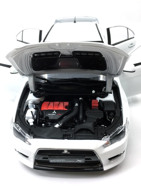 Paudi модель 1/18 1:18 Масштаб Mitsubishi Lancer EVO X белая литая модель двери автомобиля открытый левый руль