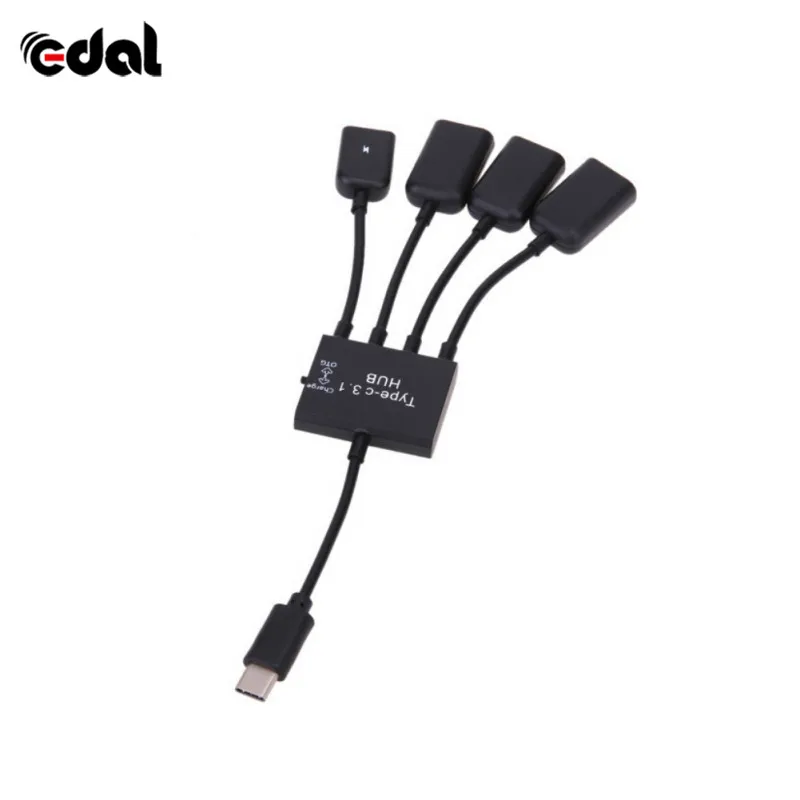 Портативный USB 3 1 Тип C концентратор к 4 2 0 порт несколько OTG порта Type-C зарядка