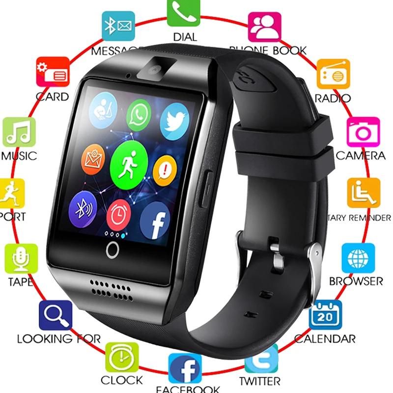 

2018 Smart Watch Support Sim TF Card Phone Call Push Message Camera Bluetooth Connectivity For IOS Android Phone Digital Watch