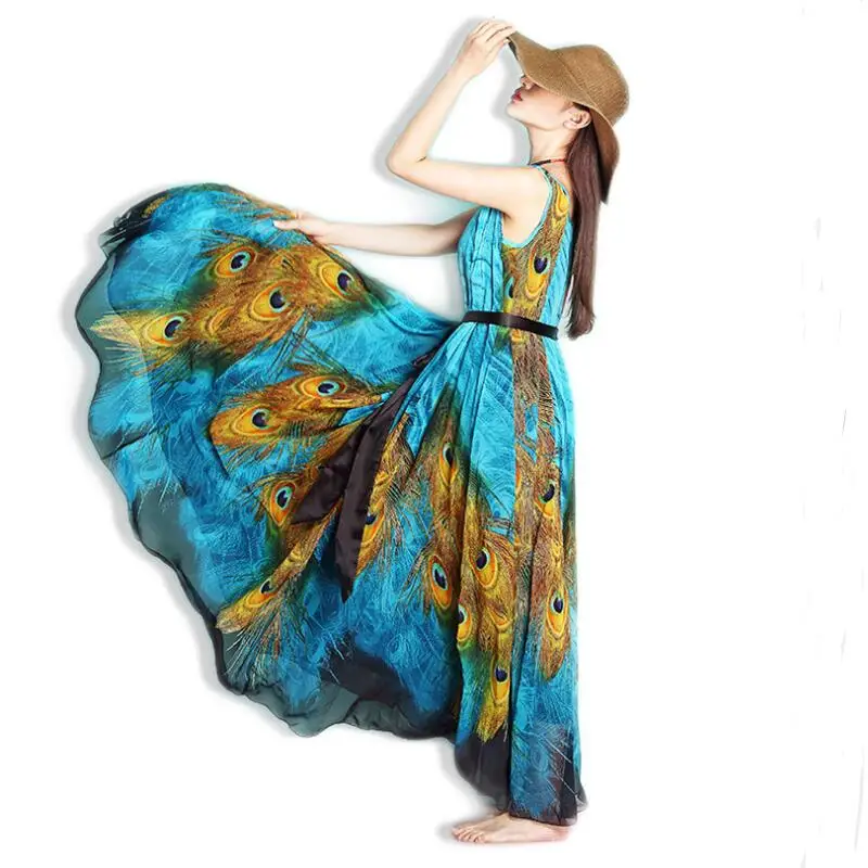 Платье С Принтом Перья фото 3