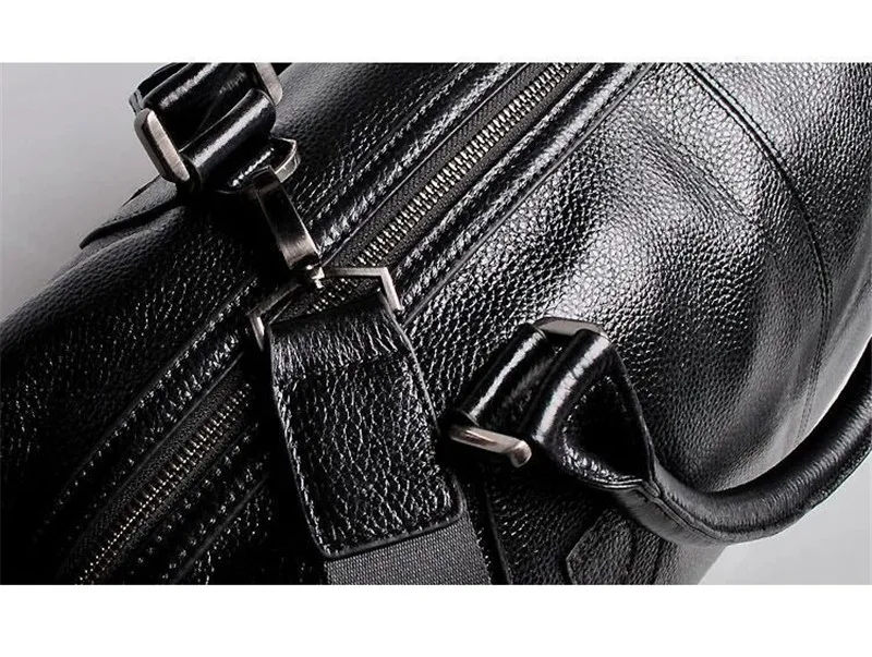 Новая модная сумка для багажа из натуральной кожи, мужская дорожная сумка, большая мужская сумка для путешествий, женская сумка на плечо, большая сумка-тоут черного цвета