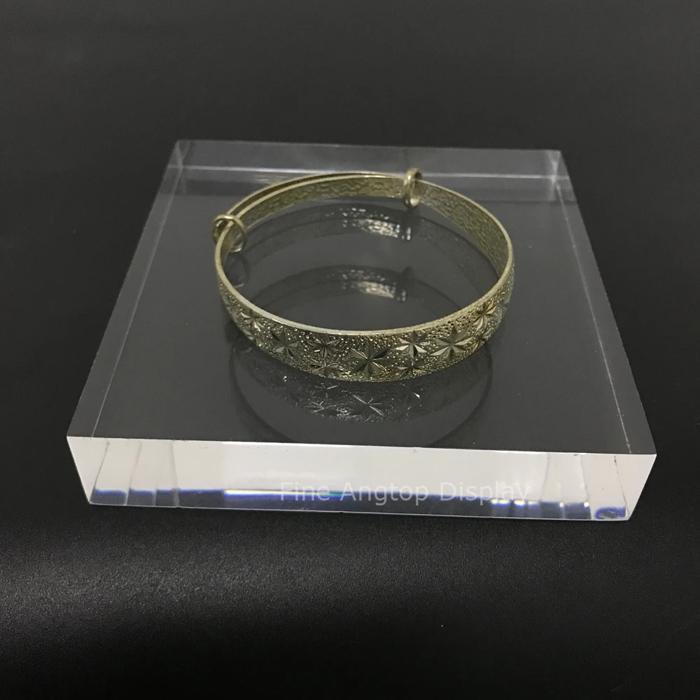 

Square High Polished Acrylic Block Platform Unique Modern Jewelry Display Ring Necklace Bracelet Watch Premium Grade Transparent
