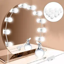 Новый 10 светодиодный зеркало с подсветкой USB источник питания 7000 K лампочка для макияжа туалетный столик бытовой свет DA