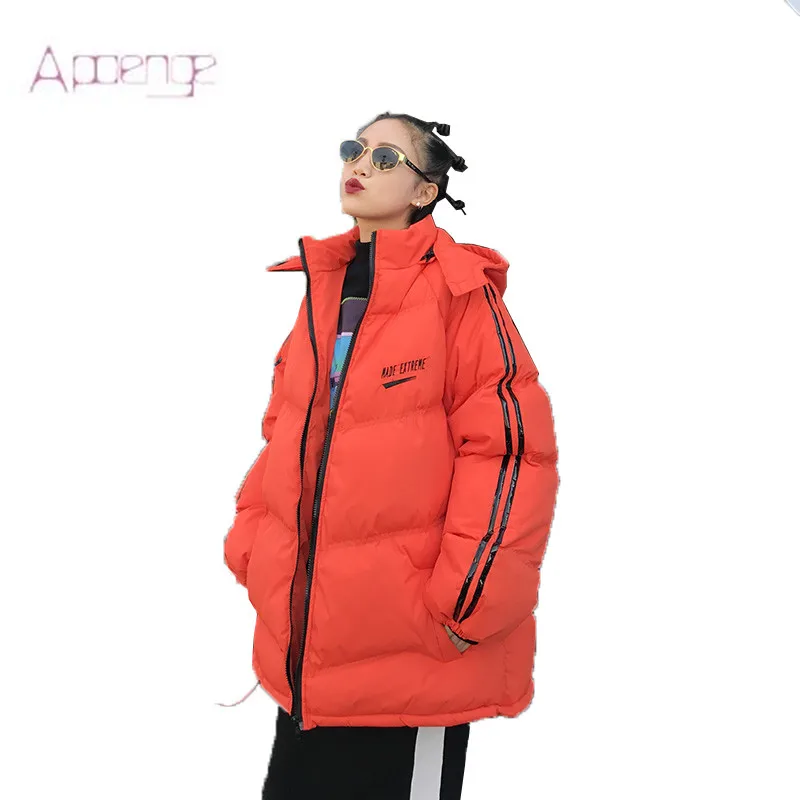 Capuche Hip Survêtement Chaud Pain Rétro orange Femmes Outwear D'hiver Manteau Yp078 Solide Lâche Hop Mixed 2018 À black Rayé Veste Nouvelles Casual tZw8qT