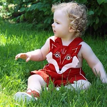 Модные детские комбинезоны летние мягкие хлопковые детские шорты комбинезон с принтом лисы Roupas унисекс костюм XL21