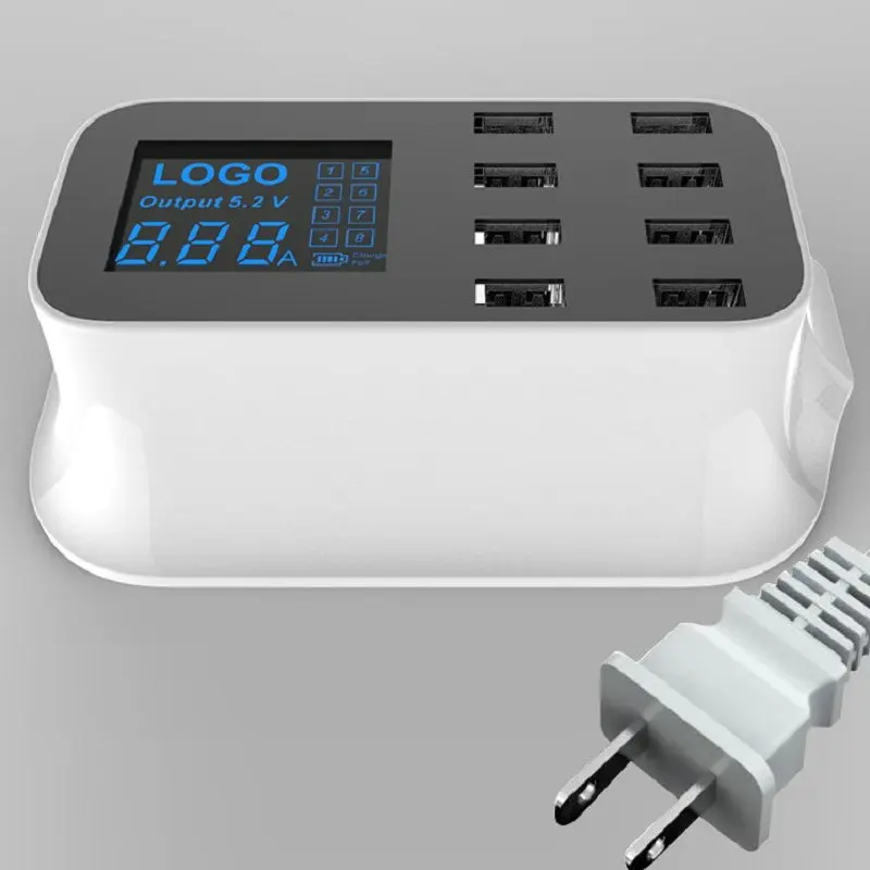 Универсальный 8 USB Порты и разъёмы Смарт Зарядное устройство США ЕС штекер Led