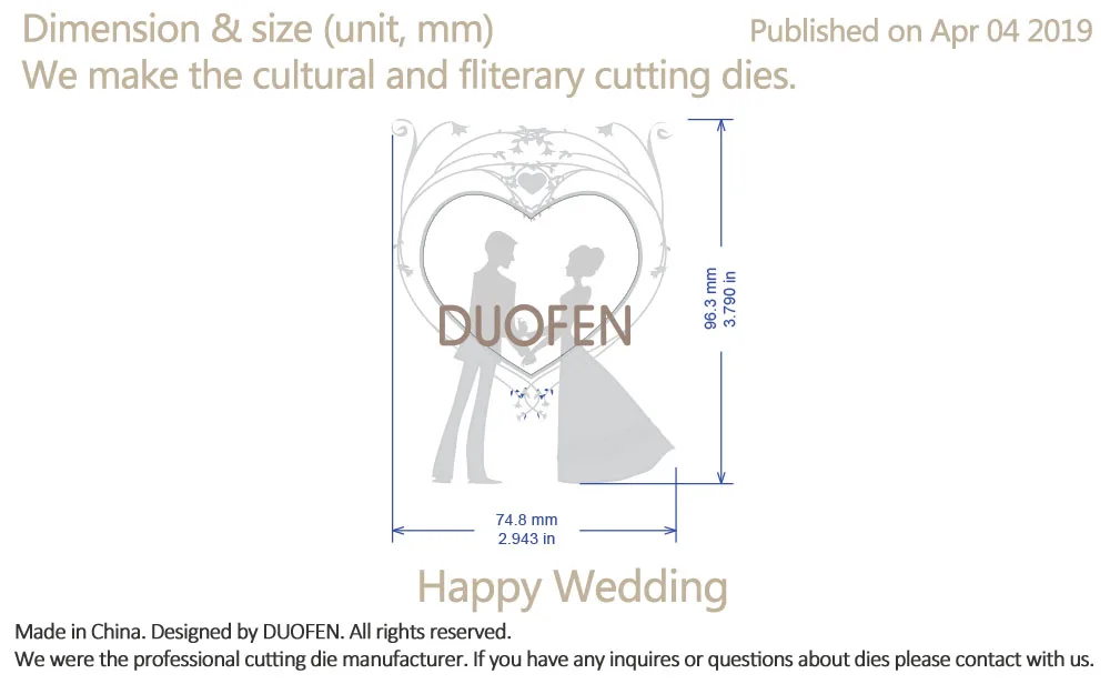 DUOFEN металлические режущие штампы счастливые свадебные пригласительные открытки тиснение Трафарет DIY скрапбук бумажный альбом Новинка