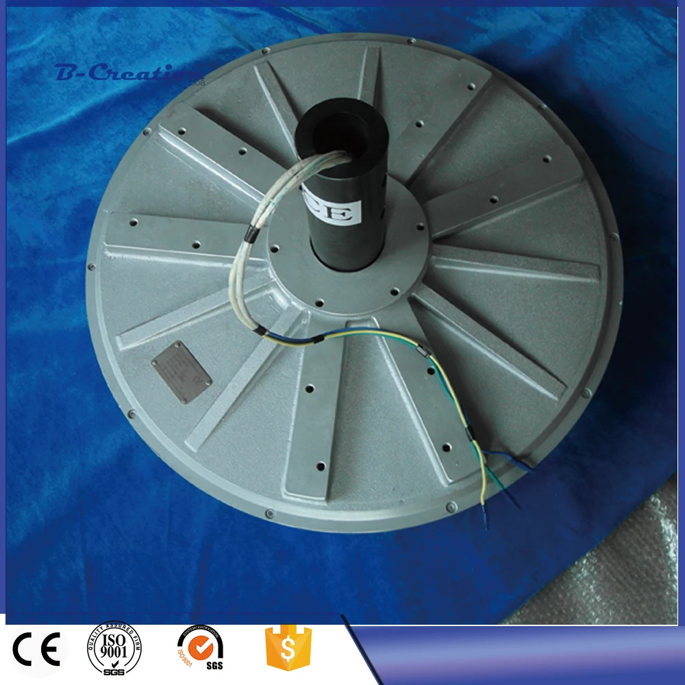 5 кВт 220В/380VAC 100rpm Вертикальная ось ветряная турбина диск без сердечника низких