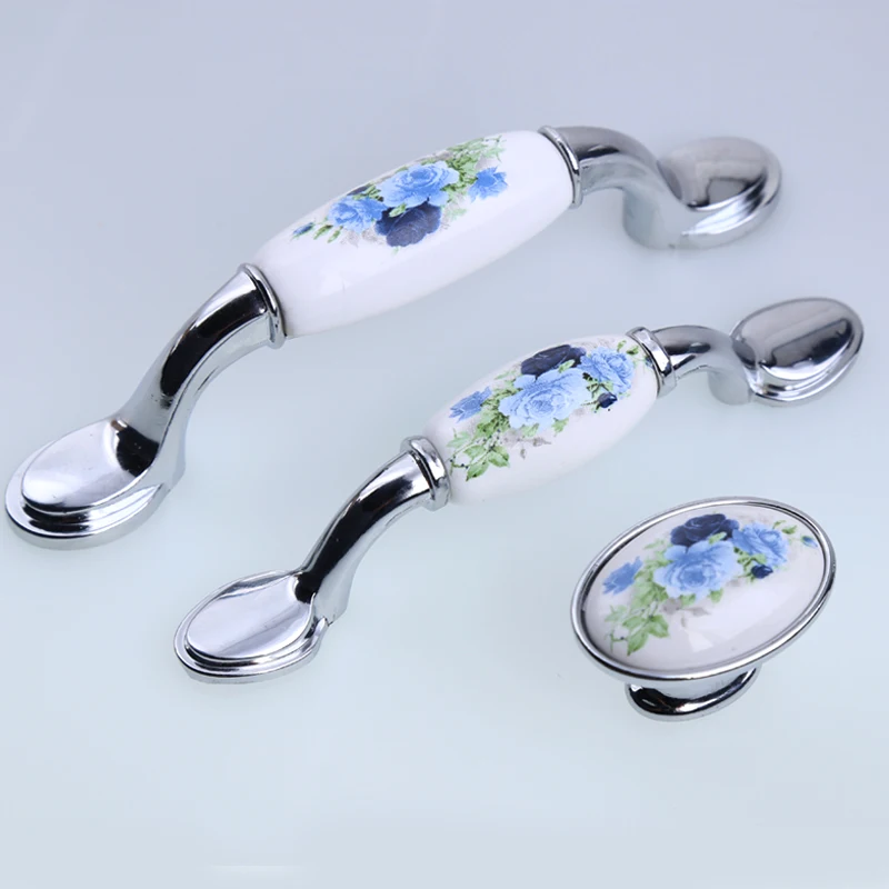 76mm 96mm modern fashion rural white and blue porcelain kitchen