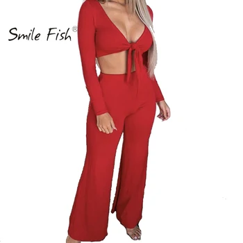 

Women Sets Sexy Office Lady Two Pieces Sets Suits Spring Autumn Outfits Bandage Short Tops Long Pants Party Femme Overall M0020