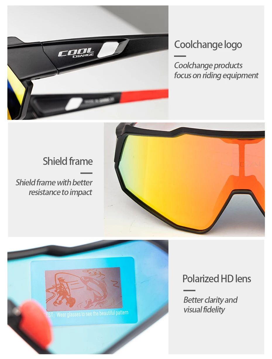 Coolсмена поляризованные велосипедные солнцезащитные очки UV400 MTB велосипедные очки для мужчин и женщин для спорта на открытом воздухе велосипед солнцезащитные очки Близорукость Рамка