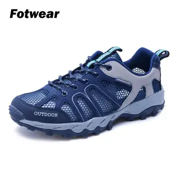 

Fotwear Men's Outdoor Sneakers Casual shoes Hiking Climbing shoes Plus size Blue Dark Gray Breathable textile Comfort sneakers