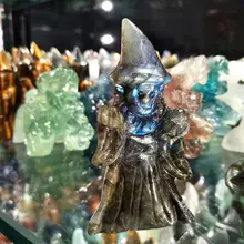 natural fluorspar and labradorite figurine stone necroma sculpture decorated statue wizard stones and crystals hand carved natural fluorspar and labradorite figurine stone necroma sculpture decorated statue wizard stones and crystals hand carved