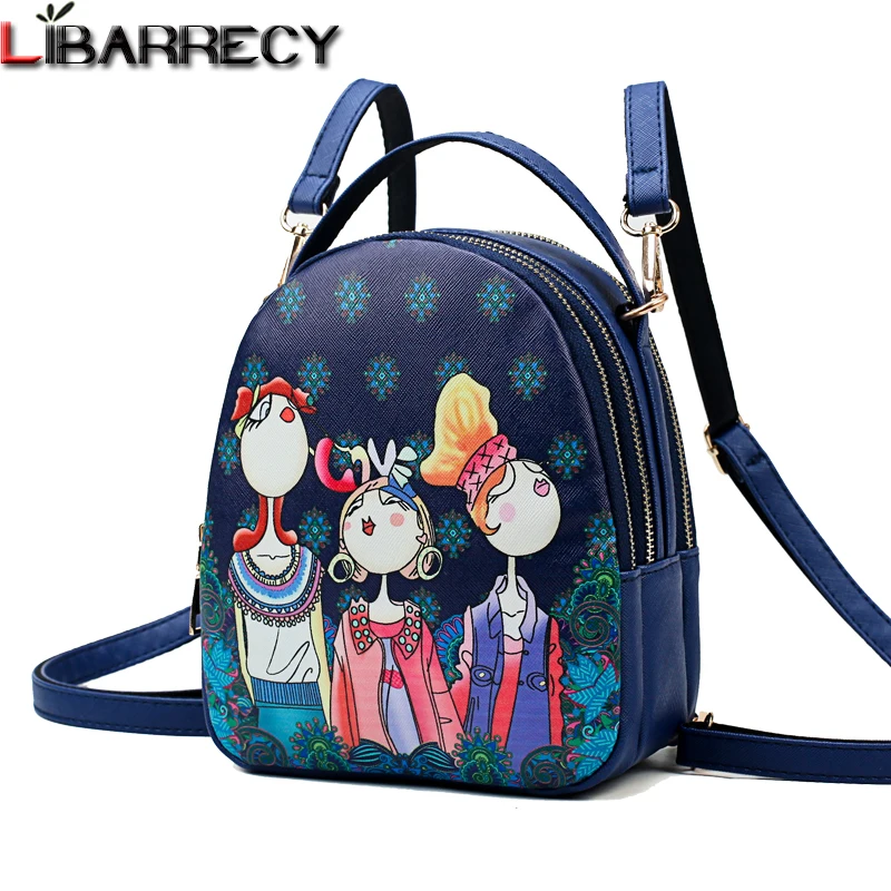 Cute Cartoon Printing Backpack Female Lovely Backpack for Girls Brand