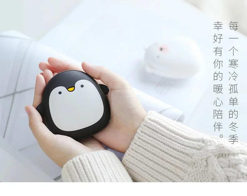 Аккумуляторные грелки для рук, пара теплых детей, Пингвин полярный медведь Портативный USB мини мобильный мощность