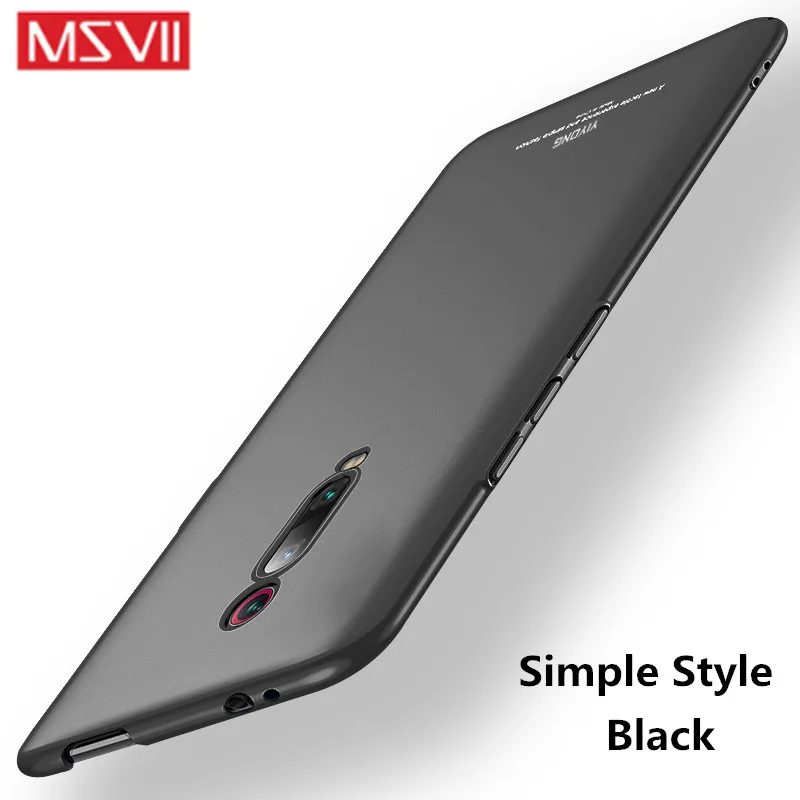 MSVII Luxury Shockproof Hard PC phone Cover On For Xiaomi Redmi K20 Pro Global K20Pro K 20 xiomi mi 9T PRO MI9T PRO Bumper case - Цвет: Simple Black