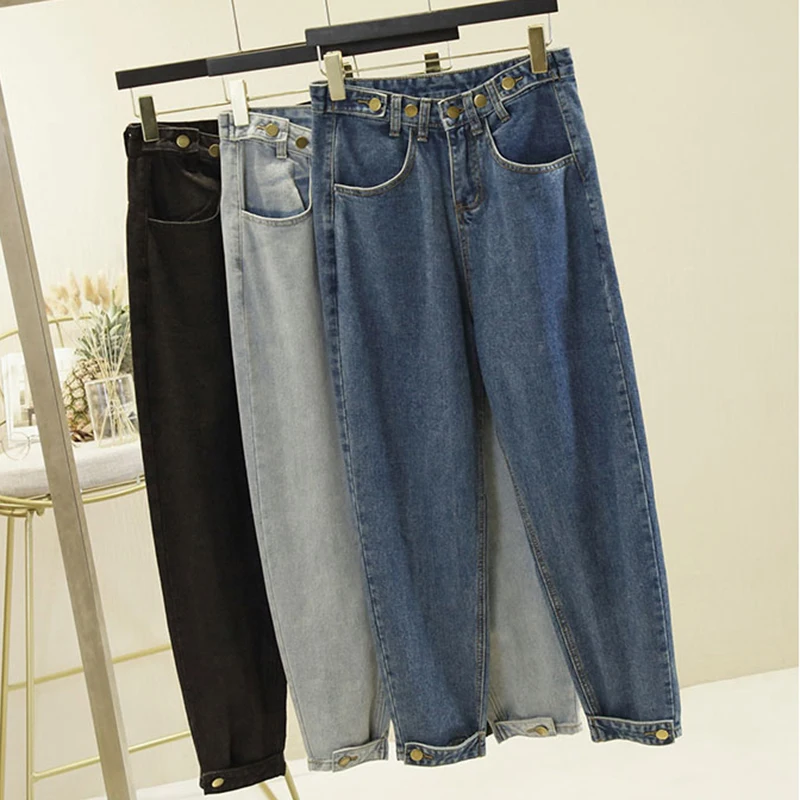 New Boyfriend Jeans Vintage High Wist Jeans Women 2019 Spring Summer Denim Harem Pants Loose Casual Trousers Mom Jeans