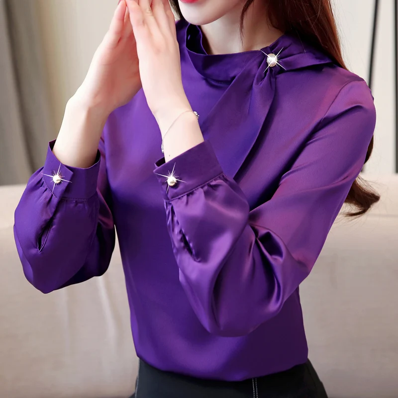 

New Autumn Spring Womens Tops and Blouses Ladies Long Sleeve 2019 Shirts Chiffon Blouse Work Wear Office Lady Blusas Plus Size