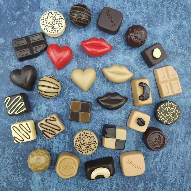 

28 pcs/set 3D simulated chocolate fridge magnet office photo refrigerator magnets stickers strong neodymium magnetic home dec