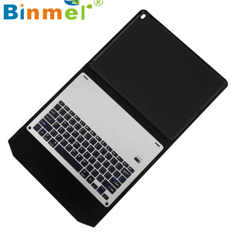 

Binmer 2017 1pc For iPad Air2 9.7inch Ultra Aluminum Bluetooth Keyboard with Leather Case Cover charging current:200mA Aug31