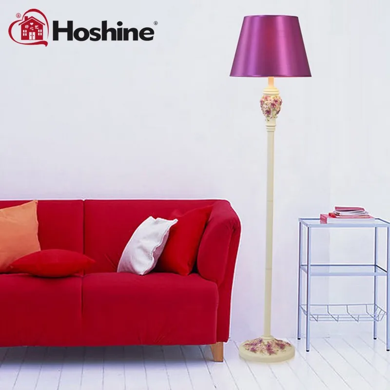 Hoshine, Новое поступление, пасторальный цветок, современный торшер для гостиной, фиолетовая ткань, абажур CCC CE, прошел 1 светодиодный светильник, 110 В, 220 В