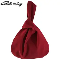 Estelle Wang ручная работа ткань Повседневная сумка велюровые браслеты модные женские мешочек из фланелета модные красные маленькие рюкзак сумки для покупок