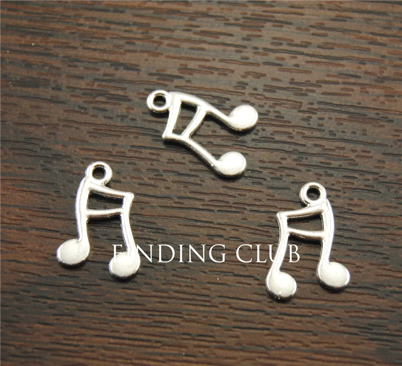 50 pcs Tibetan Silver Color Music Note Charms for jewelry making A1168