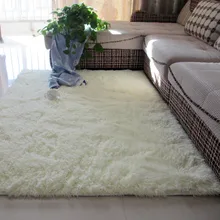 Tapete de cabelo de seda antiderrapante, tapete grosso lavado para sala de estar, café, cabeceira, quarto, tapete de yoga tapete de pelúcia