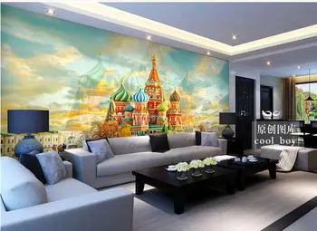 

3d wallpaper custom mural non-woven wall sticker Retro classic TV setting wall church castle murals stereograph