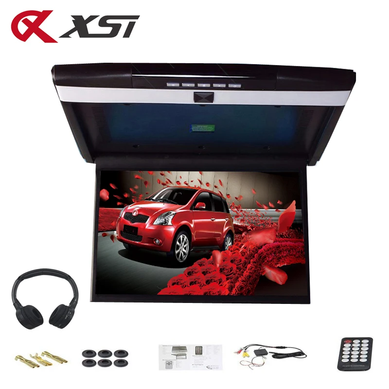 

XST 17.3 Inch Car Roof Flip Down Ceiling Mount Monitor IPS Screen Support HD 1080P IR FM Transmitter USB SD HDMI Built Speaker
