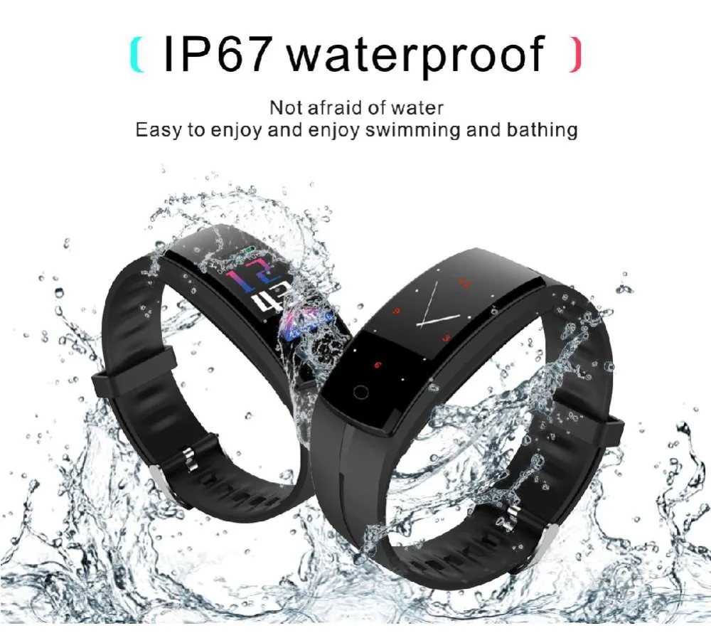 

AOSANG QS100 Smart Bracelet Smart Watch Blood Pressure/Heart Rate Monitor Fitness Tracker Bracelet Android IOS Smart Wristband
