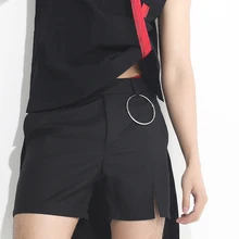 27-44 Для мужчин летняя Горячая Для мужчин кольца персонализированные Сплит Шорты парикмахер Мода Шорты Большие размеры Одежда