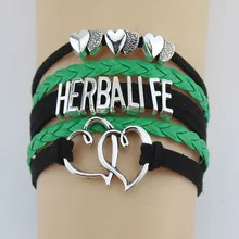 Бесконечная любовь браслет Herbalife подвеска любовь ручной работы Веревка Кожа плетение Браслеты для женщин мужчин ювелирные изделия на заказ