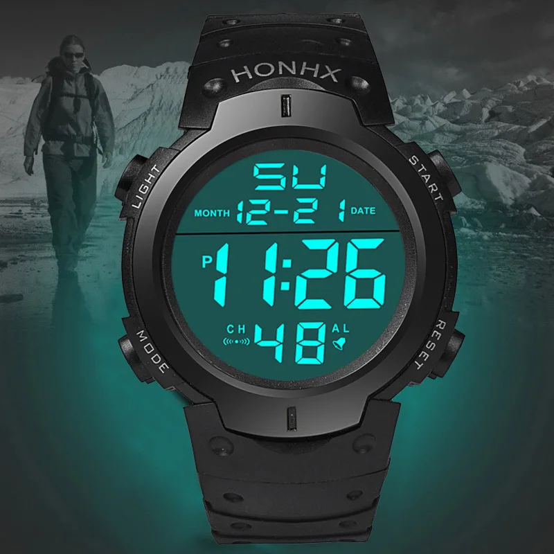 Buy Men's Waterproof Electronic Watch Large LCD Dial