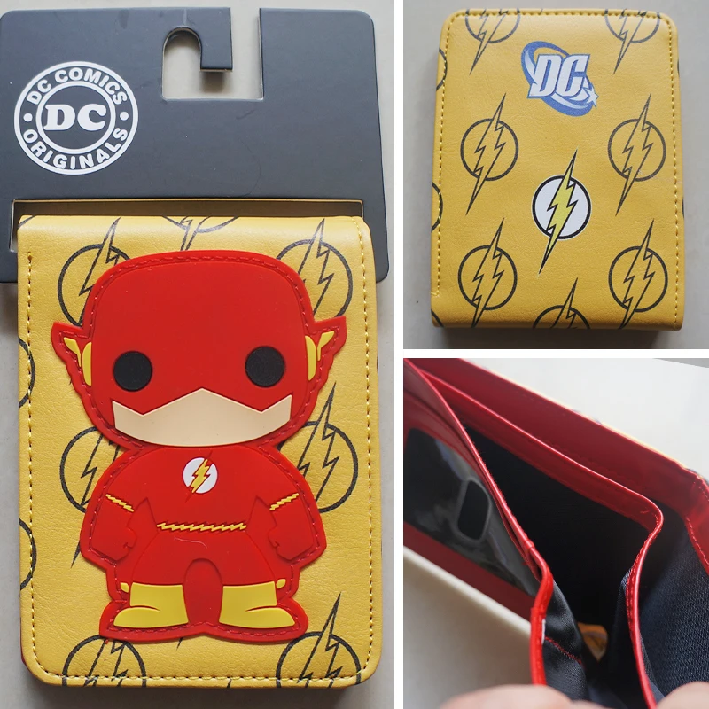 New DC Comics THE FLASH Q Edition character wallets Purse Red 11cm Leather Man Woman Hot Cool | Багаж и сумки