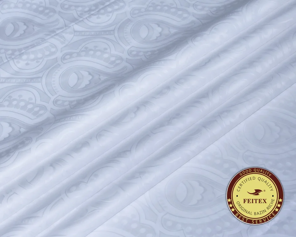 Ткань для одежды в африканском стиле Базен Riche Getzner пробовать парча белый Дамаск Shadda кафтан ткань 10 ярдов/шт