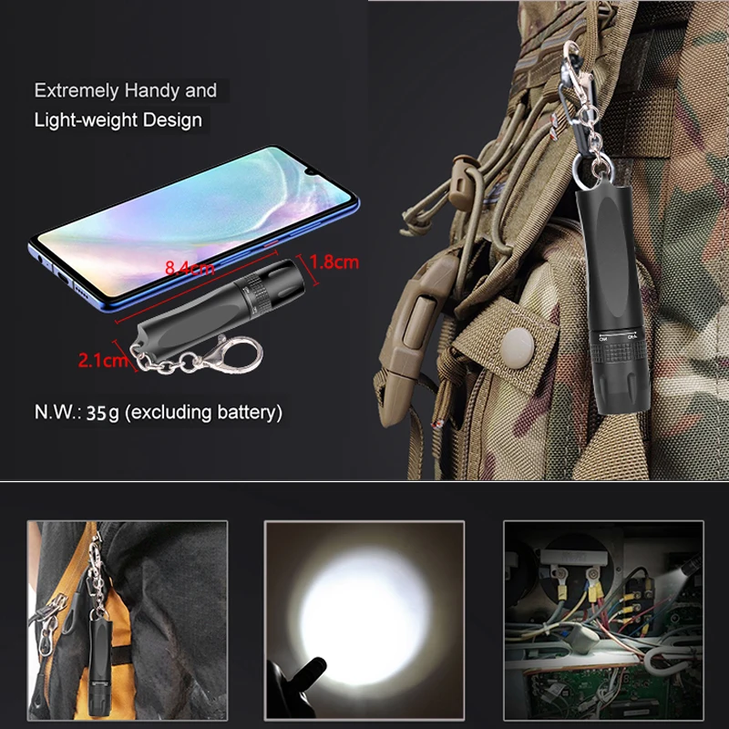 3800Lumens MINI Super bright LED Flashlight lamp T6 LED Torch Powered by AA/14500 battery use for outdoor camping