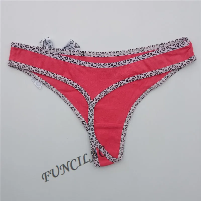 FUNCILAC Женщин Sexy G-strings Стринги Стринги Женщины Хлопок Нижнее Белье Нижнее Белье Дамы Трусики Таньга Т-обратно Много 5 шт. M L XL