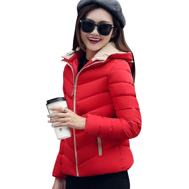 

Short Winter Jackets and Coats for Women 2016 Casual Cotton Padded Thicken Warm Windbreaker Hooded Wadded Female Parkas Outwear