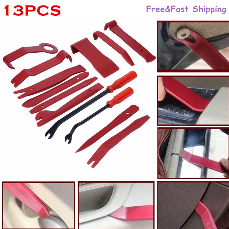 

4/7/13 PCS Car Audio Maintenance Kit Auto Trim Stereo Repair Panel Remover Pry Bar Car Dash Radio Door Trim Panel Clip Tools Set