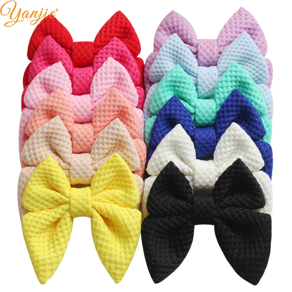 

12pcs/lot 3'' Girls Waffle Pattern Sailor Hair Bows Hair Accessories 2019 Spring DIY Barrette Headbands Hair Clips Kids Headwear